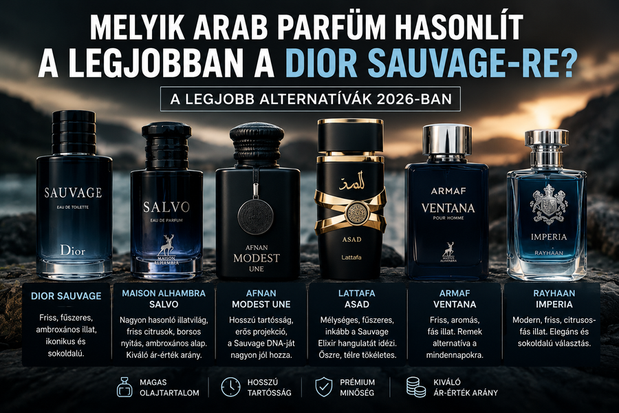 Melyik arab parfüm hasonlít a legjobban a Dior Sauvage-re? – A legjobb alternatívák 2026-ban