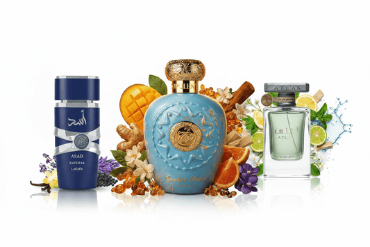 Lattafa Nyári Férfi Kollekció – 3×100 ml (Asad Zanzibar + Opulent Dubai + Atlas) - Oudpont.hu